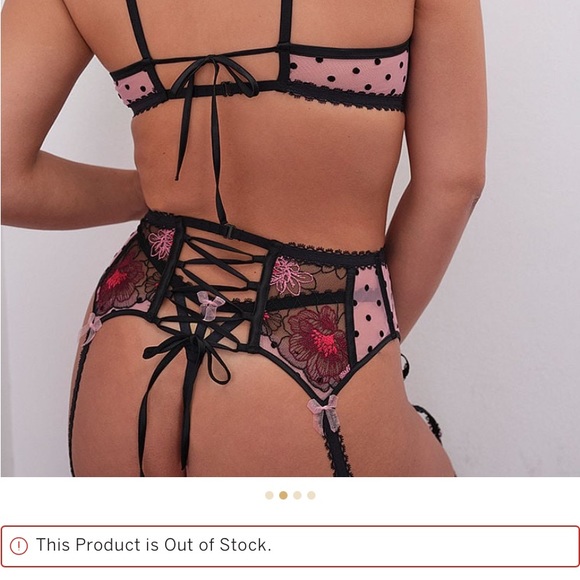 NWT Love and Lemons High Neck Bra and matching thong lingerie set 34C / MEDIUM - Picture 7 of 13